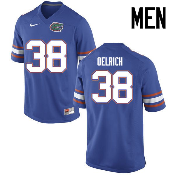 Florida Gators Men #38 Nick Oelrich College Football Jersey Blue